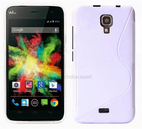 Housse etui coque pochette silicone gel fine pour Wiko Bloom + film ecran - BLANC SLINE - htdmobiles