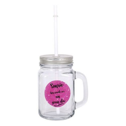 Carafe avec Couvercle et Paille Smile 450 ml