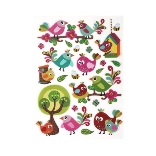 Loisirs Créatifs - Stickers Gel 3D - Les Oiseaux