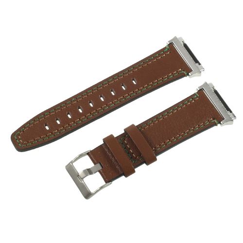 Bracelet en cuir véritable véritable brun foncé pour votre Fitbit Ionic