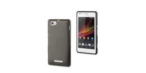 Muvit miniGel - Beschermende bedekking voor mobiele telefoon - donker rookkleurig - voor Sony XPERIA M