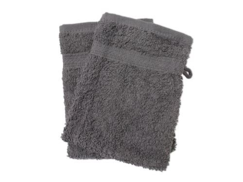 Lot de 2 gants de toilette UNI gris 450gr/m2