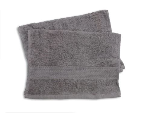 Lot de 2 serviettes invités UNI gris 450gr/m2