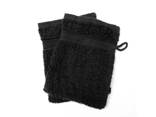 Lot de 2 gants de toilette UNI noir 450gr/m2