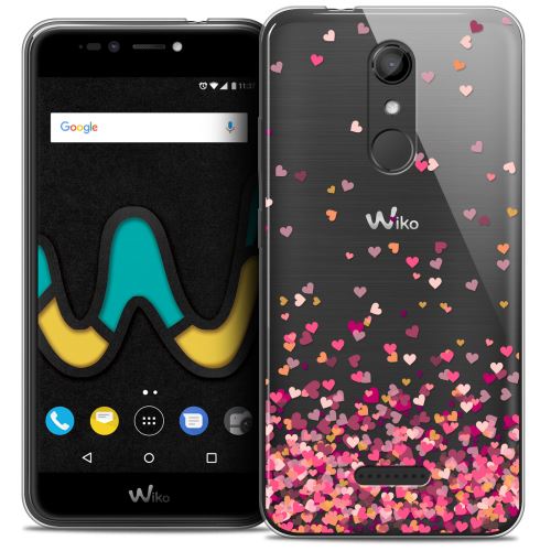 Caseink - Coque Housse Etui Wiko U Pulse LITE (5.2 ) [Crystal Gel HD Collection Sweetie Design Heart Flakes - Souple - Ultra Fin - Imprimé en France]