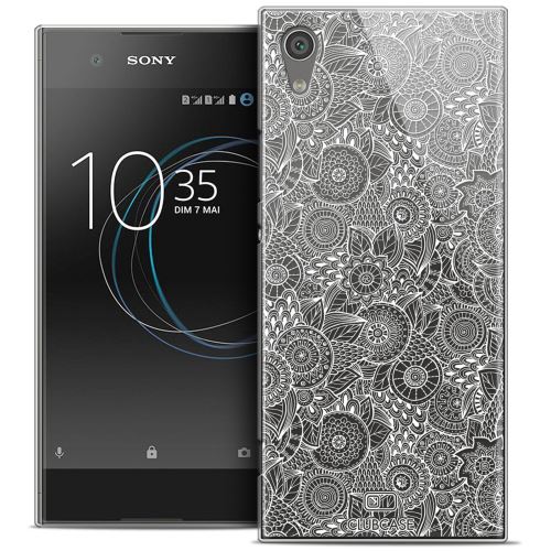 Caseink - Coque Housse Etui Sony Xperia XA1 (5 ) [Crystal Rigide Motif HD Collection Dentelle Florale Design Blanc - Souple - Ultra Fin - Imprimé en France]