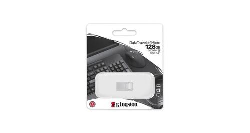 Kingston Technology Datatraveler Micro Lecteur Usb Flash 128Go Usb Type-A 3. 2 Gen 1 (3. 1 Gen 1) Argent