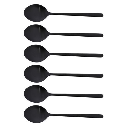 Non Communiqué Noir Cuillère De Table Anuradha (Lot De 6) - Jean Dubost - Acier Inoxydable (Inox)