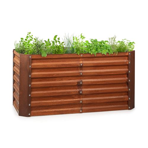 Jardinière surélevée - blumfeldt Rust Grow - Carré de potager - 120x60x60cm - Plate-bande surélevée - Acier - Couleur rouille