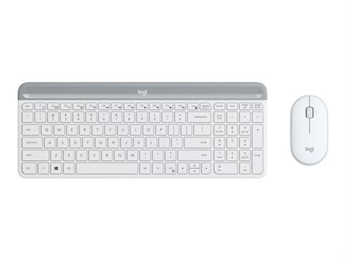 Logitech Slim Wireless Combo MK470 - Toetsenbord en muis set - draadloos - 2.4 GHz - Spaans - gebroken wit