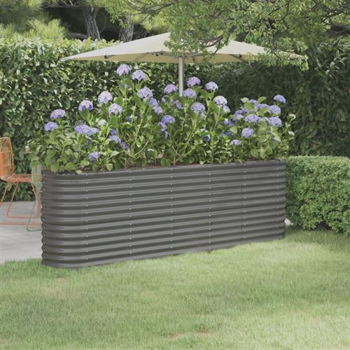 VIDAXL - Carré potager surélevé - 224x40x68 cm - Gris - Image 3