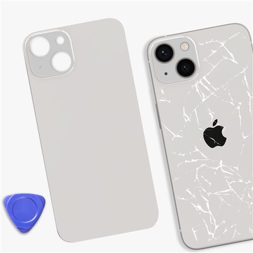 Vitre Arrière Pour IPhone 13 Mini Avec Gros Trou Blanc Et Adhésif - Neuf Globalstock