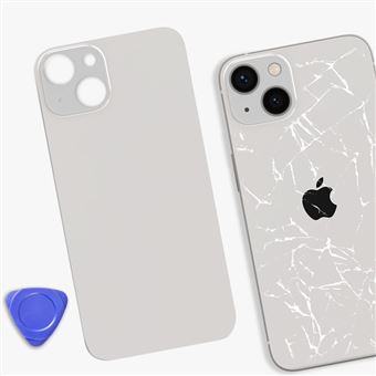 Vitre Arrière Pour IPhone 13 Pro - Blanc, Avec Grand Trou - Avec Adhésif - Neuf