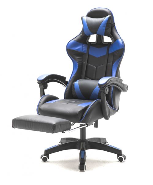 Chaise de jeu avec repose-pieds Cyclone adolescents - chaise de bureau - chaise de jeu de course - b