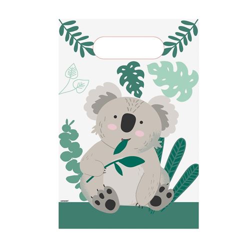 8 sachets cadeaux fête koala hawaï - 9908601 AMSCAN