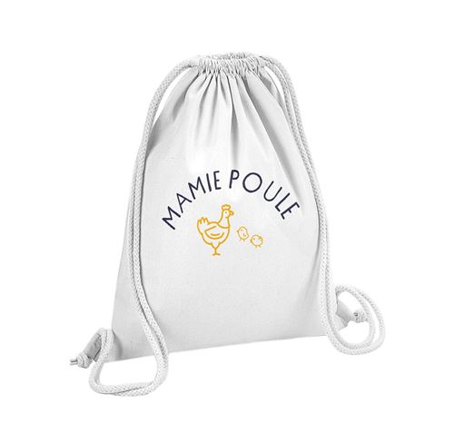 Fabulous Sac de Gym en Coton Blanc Mamie Famille Poule 12 Litres