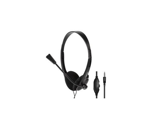 LogiLink Casque stéréo, avec microphone, noir