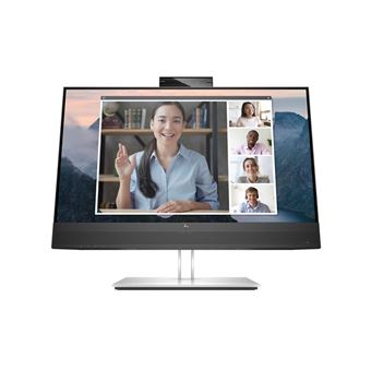 HP E24mv G4 Conferencing Monitor - E-Series - écran LED - 24" - 1920 x 1080 Full HD (1080p) @ 60 Hz - IPS - 250 cd/m² - 1000:1 - 5 ms - HDMI, VGA, DisplayPort - haut-parleurs - argent, tête noire - 1