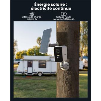 ieGeek 2K 3G/4G LTE Camera Surveillance Exterieure sans Fil Solaire avec Carte SIM PTZ 4X Zoom