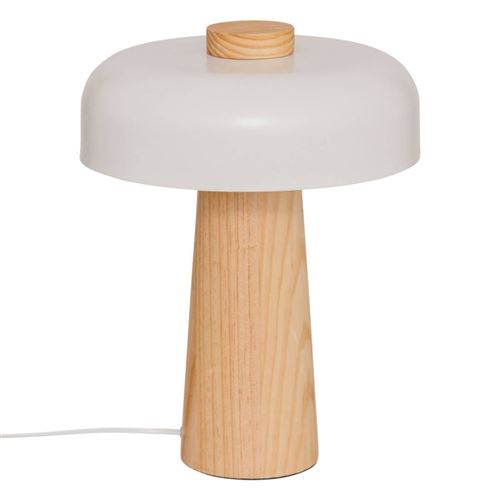 Non Communiqué Blanc Lampe Champignon Métal Et Bois Pola Atmosphera