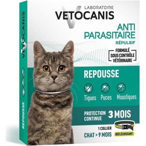 Meilleurs prix pour Collier répulsif antitiques et puces VETOCANIS Reflechissant pour Chat