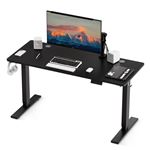 Bureau HOMAVO électrique réglable 140x60 cm – Fonction mémoire & anti-collision – Idéal télétravail – Coloris noir