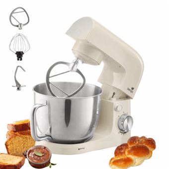 Robot Pâtissier Multifonction 1500W Bol en acier inoxydable 5L et 10 Vitesses, Taste & Pastry Crème SYCP-M056C - 1