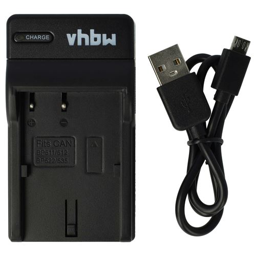 vhbw Chargeur USB de batterie compatible avec Canon EOS 30D, 40D batterie appareil photo digital, DSLR, action cam