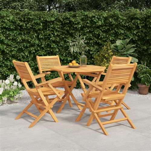 Non Communiqué Bois De Teck Vidaxl 5-Delige Tuinset Massief Teakhout3155032