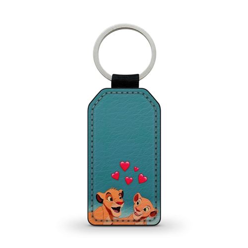 Porte-clés Personnalisable Avec Prénom - Forme Lion En Simili Cuir Multicolore - Réf. 12
