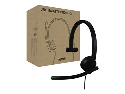 Logitech H570e - Headset - op oor - met bekabeling - USB-A - gecertificeerd voor Microsoft Teams