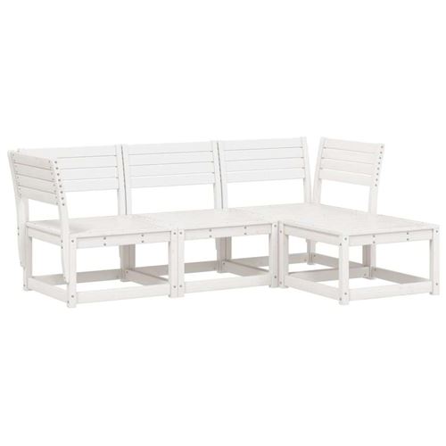 Salon de jardin bois massif blanc 4 pieces 63.5 x 63.5 x 63.5 4 personnes