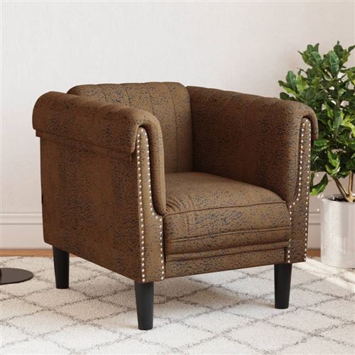 Non Communiqué Marron Vidaxl Fauteuil Velours
