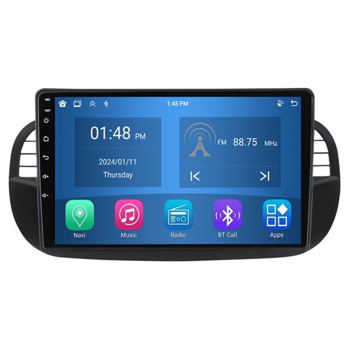 Autoradio RoverOne® Bluetooth CarPlay Android Auto Navigation 4Go RAM 64Go ROM pour Fiat 500 2007-2015