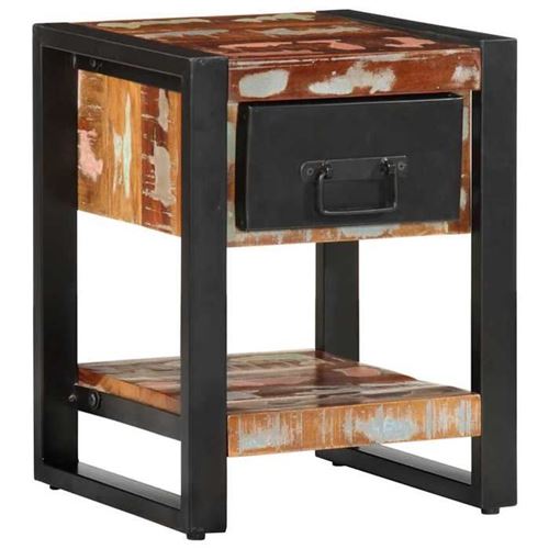 VIDAXL - Table de chevet - Bois massif de récupération - 35x34x45cm - Image 3