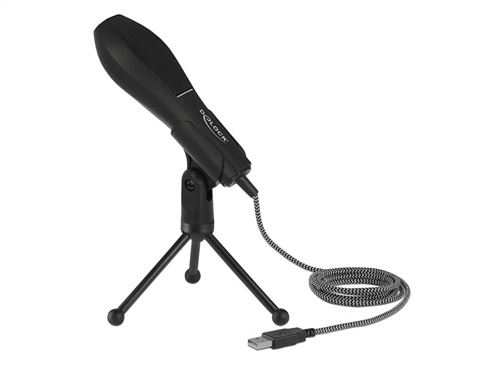 DeLock - Mikrofon USB Kondensator mit Tischständer, Schwarz