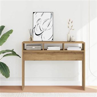 vidaXL Table console chêne artisanal 105x30x80 cm bois d'ingénierie, bout de canapé, table de couloir, support de couloir, 856623 - 1