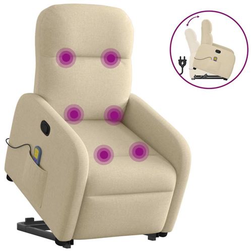 Non Communiqué Crème Fauteuil Inclinable De Massage Tissu