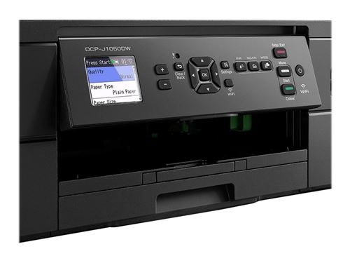 Brother DCP-J1050DW - Imprimante multifonctions - couleur - jet d'encre - A4/Letter (support) - jusqu'à 13 ppm (copie) - jusqu'à 17 ppm (impression) - 150 feuilles - USB 2.0, Wi-Fi(n)