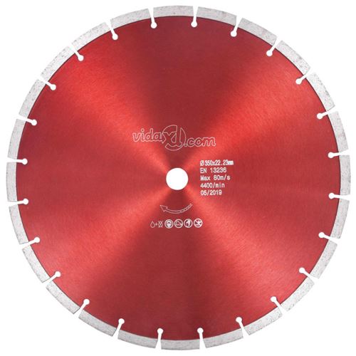 Non Communiqué Rouge Disque De Coupe Diamanté Acier 350 Mm