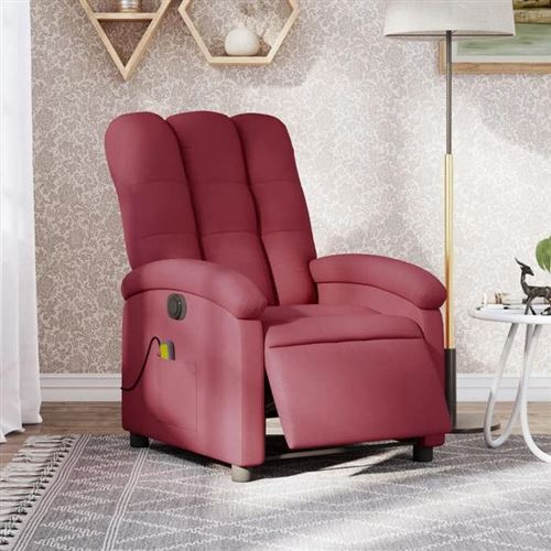 Non Communiqué Rouge Vidaxl Fauteuil De Massage, Relaxation Électrique Réglable Tissu Bordeaux