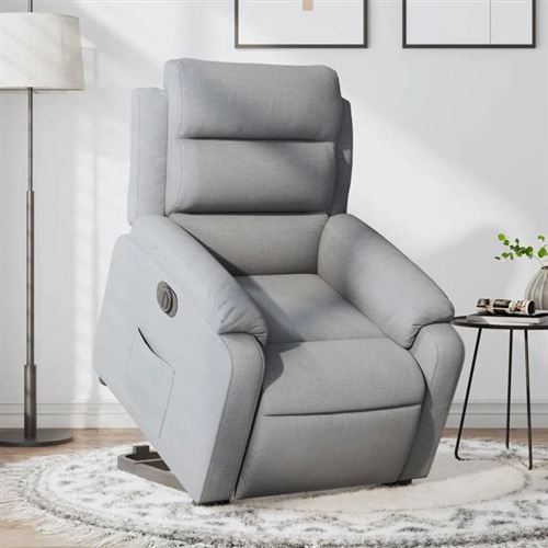 Non Communiqué Gris Vidaxl Stoel Électrique Réglable Tissu Clair
