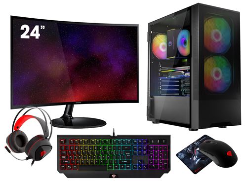 VIST PC Gaming Ryzen 7 5700G - RAM 32Go - RX VEGA8 - SSD 1To M.2 - LCD 24 - Windows 11 Pro