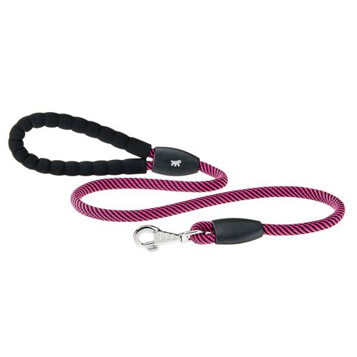 Meilleurs prix pour Ferplast Laisse pour Chiens SPORT EXTREME G13/120, Longe en Nylon Robuste, Poignée Rembourrée Confortable, Rose-Noir Fuchsia
