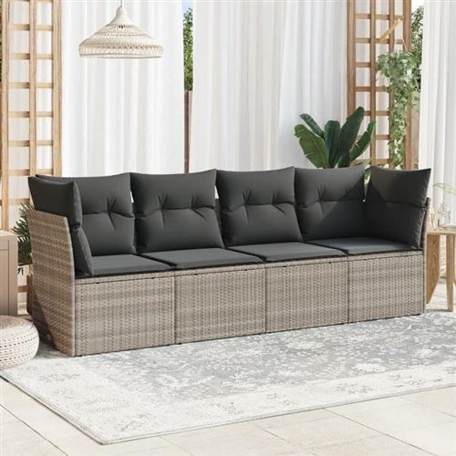 Non Communiqué Gris Salon De Jardin Modulable Vidaxl Resine Tressee 4 Pieces X 234 X 69