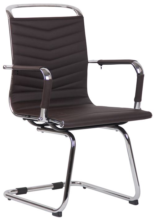 Chaise de visiteur Burnley en Similicuir ou Véritable Cuir , Café/Similicuir