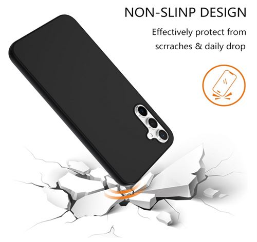 Coque Silicone Noir + Verre Trempe Pour Samsung Galaxy S23 Ultra