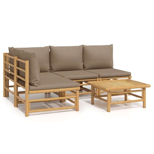 Non Communiqué Marron Salon De Jardin Modulable Vidaxl Bambou 4 Pieces 4 Personnes
