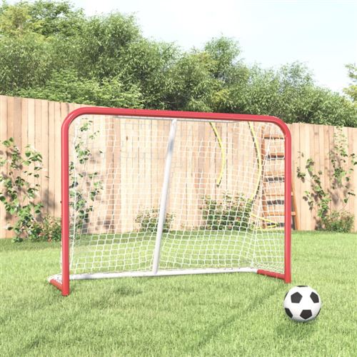 vidaXL But de hockey avec filet rouge et blanc 153x60x118 cm