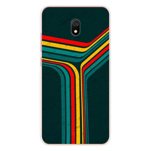 Coque en silicone imprimée compatible Xiaomi Redmi 8A Retro lines